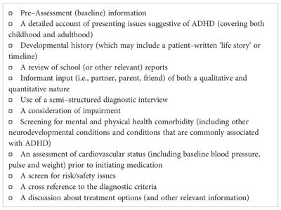 The adult ADHD assessment quality assurance standard